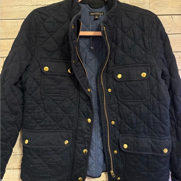 Jcrew Quilted Navy Jacket - Picture 2 of 6